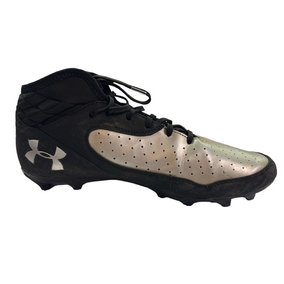 Under Armour Men’s UA Nitro Compfit MICR Silver Black Football Cleats Size 10 - Picture 1 of 13